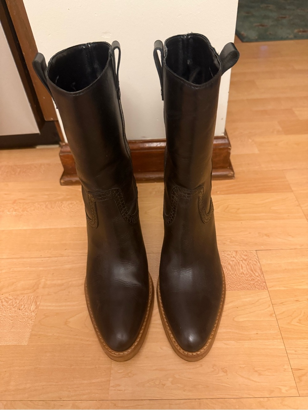 Dolce Vita Black Leather Heeled Western Boots